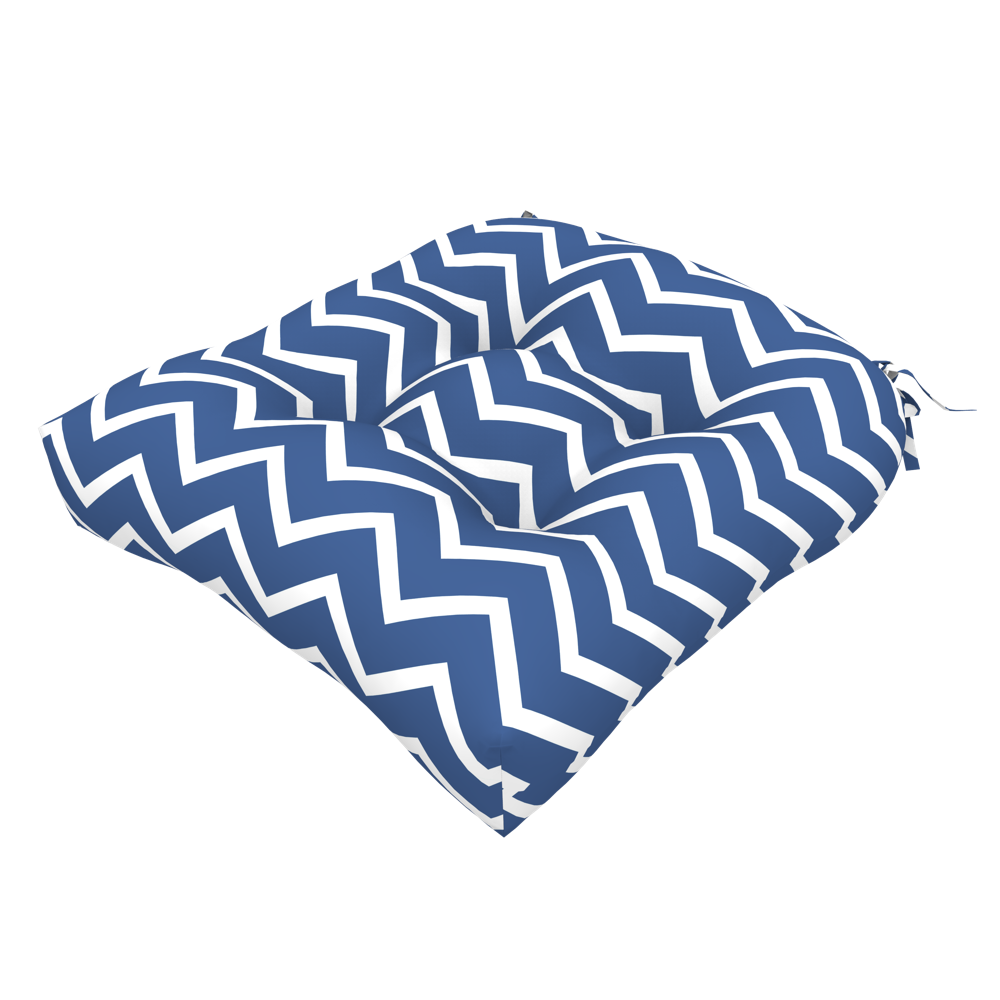  WATERPROOF CHAIR CUSHION CHEVRON NAVY BLUE SET  OF 2 PCS 48X48X12.5